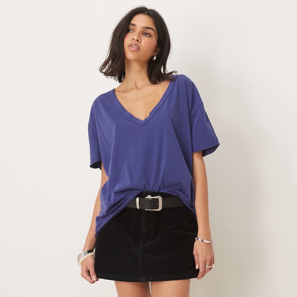 We The Free Nina V-Neck Tee - Indigo